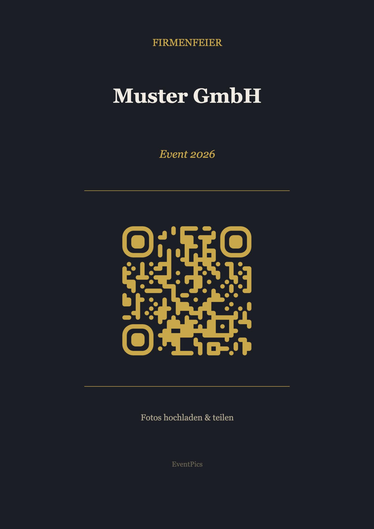 Firmenfeier QR-Code Aufsteller Vorlage – Modern A4 Hochformat