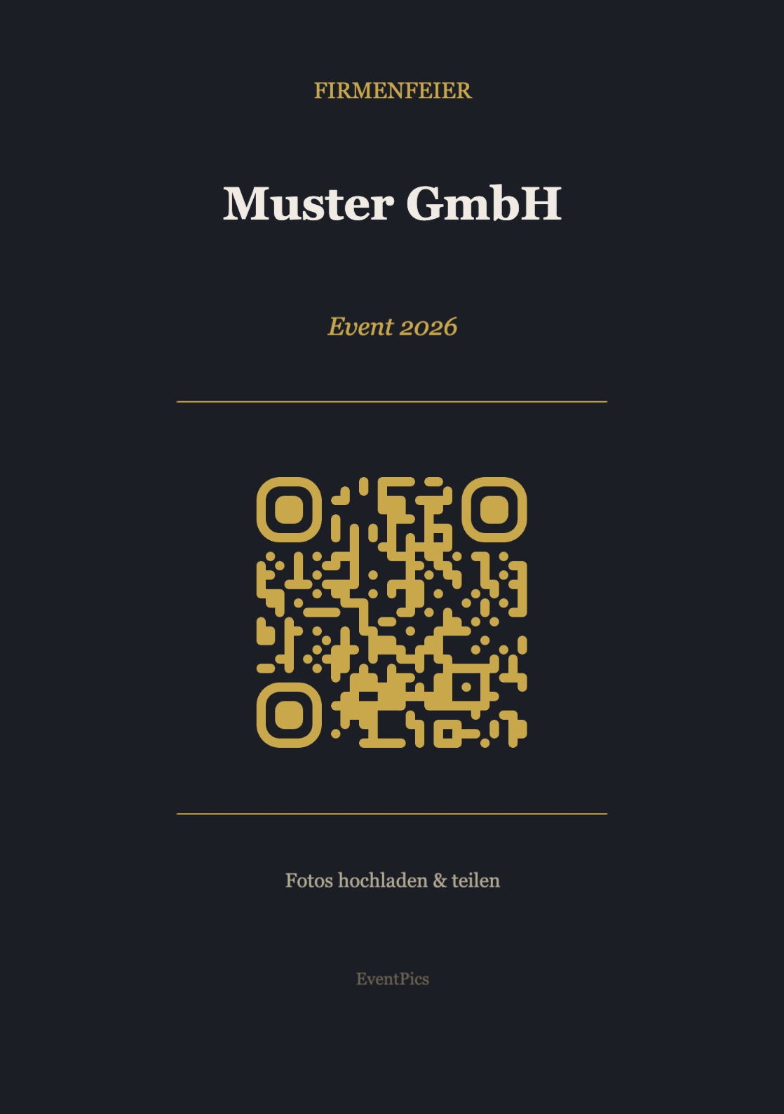 Firmenfeier QR-Code Aufsteller Vorlage – Modern A5 Hochformat