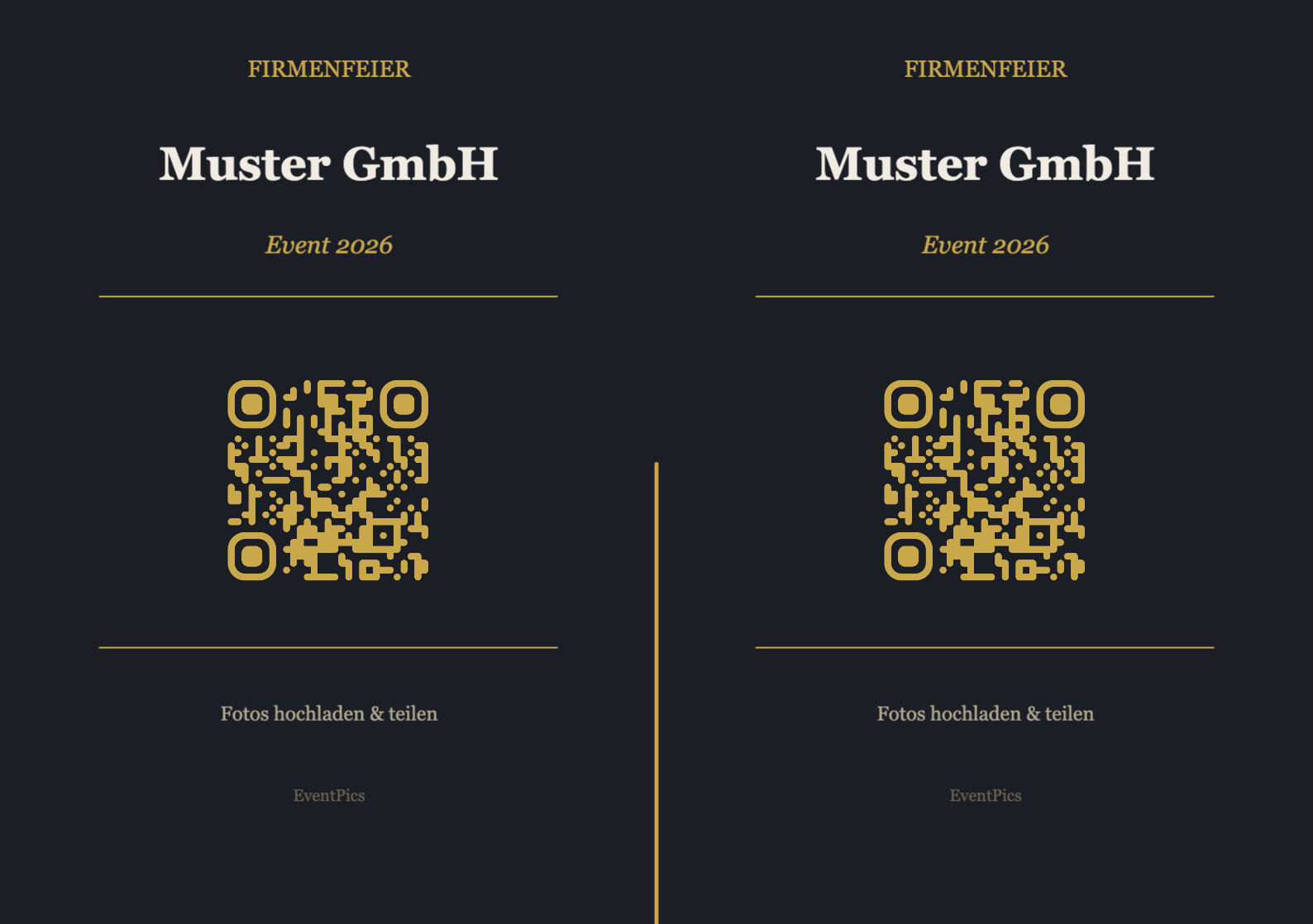 Firmenfeier QR-Code Aufsteller Vorlage – Modern A5 Querformat