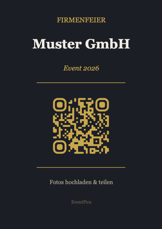 Firmenfeier QR-Code Aufsteller Vorlage – Modern A7 Hochformat