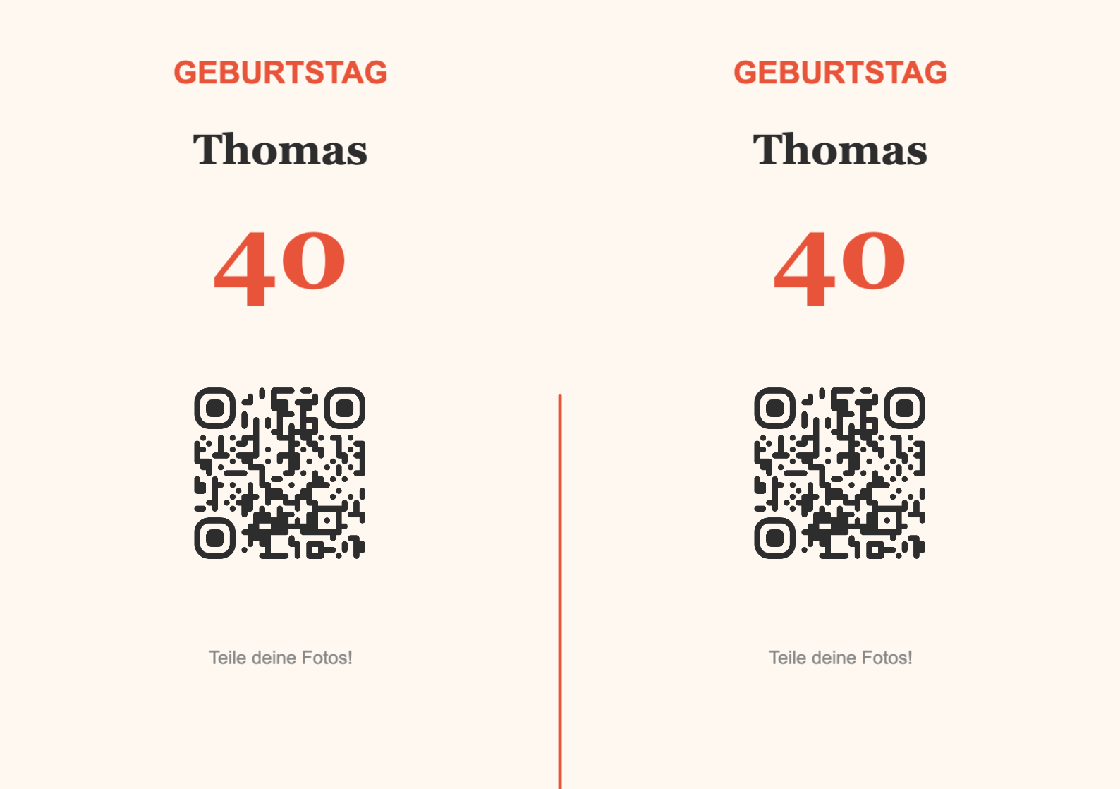 Geburtstag QR-Code Aufsteller Vorlage – Festlich A5 Querformat