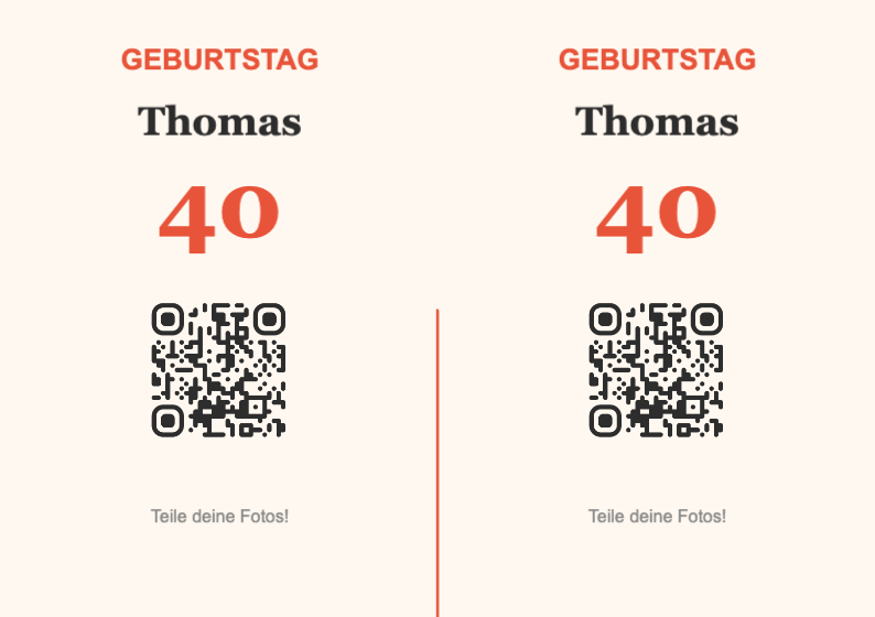 Geburtstag QR-Code Aufsteller Vorlage – Festlich A7 Querformat