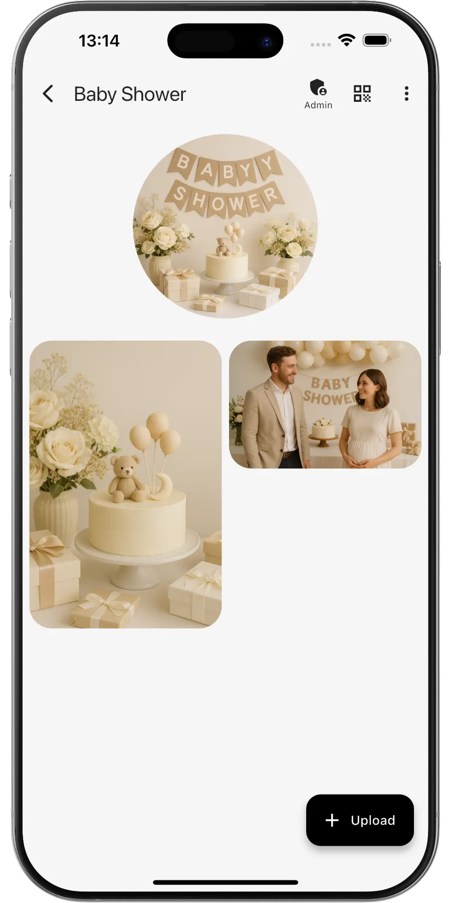 Foto di il tuo baby shower con QR – EventPics
