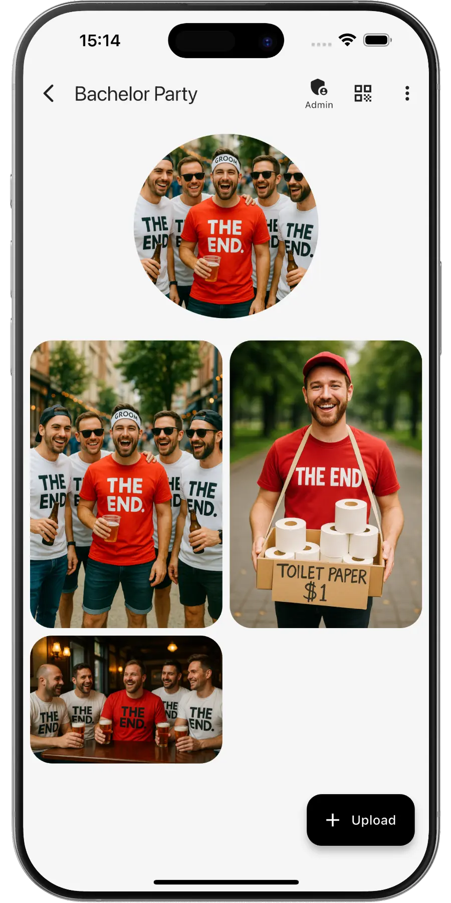 Fotos de a sua despedida de solteiro com QR – EventPics