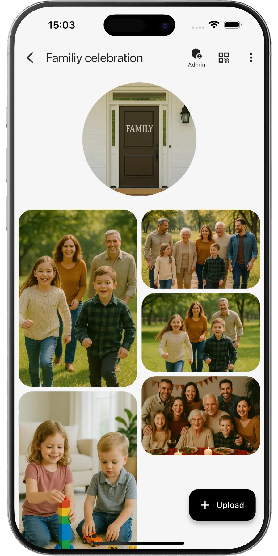 Fotos de o seu encontro de família com QR – EventPics