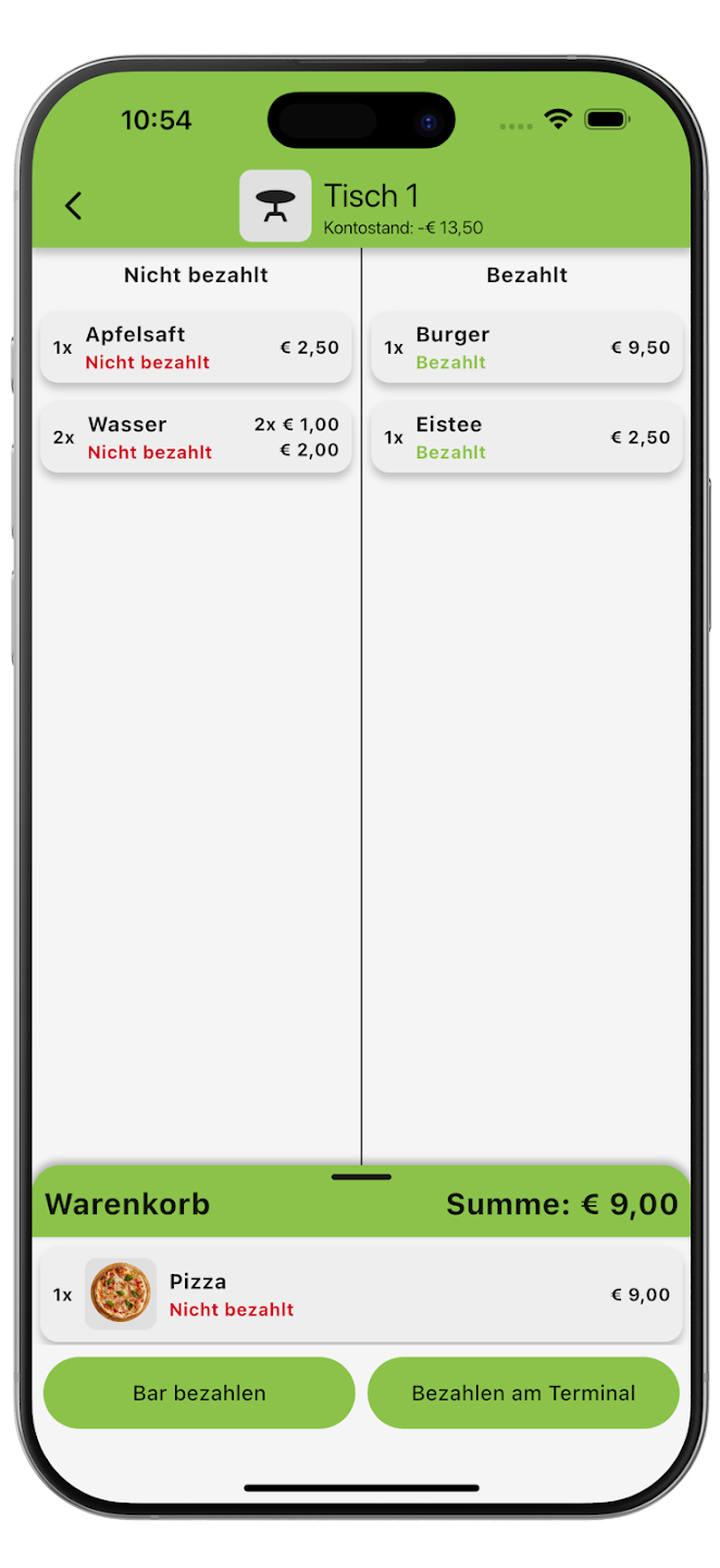 Self-Serve Bar Screenshot